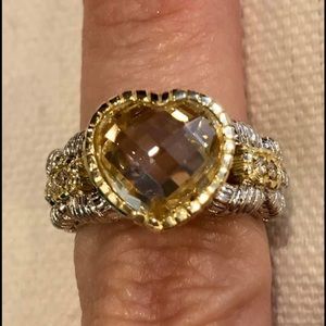 Judith Ripka heart necklace, ring and earrings set